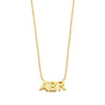 Ketting 1.0mm met 3 initialen