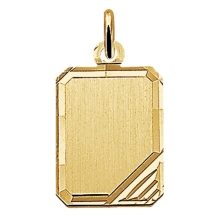 Gouden ketting hanger rechthoek 14x18mm