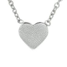7mm hartje met vingerafdruk en ketting
