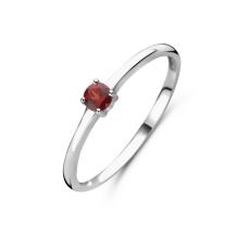 Zilveren geboortesteen ring