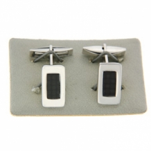 Manchetknopen zilver met carbon