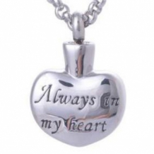 RVS ashanger hart Always in mij heart met pootje