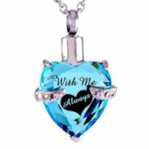 RVS ashanger hart steen lichtblauw with me always