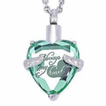 RVS ashanger hart steen mintgroen always in my heart