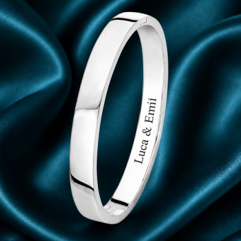 925 sterling zilveren ovale bangle met persoonlijke gravure