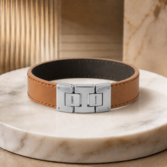 Bruine Dacaya armband met vingerafdruk