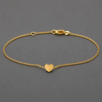 14 karaat geelgouden armbandje met hartje