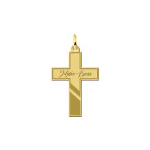 Gouden communie hanger hart met naam en datum – persoonlijk communie cadeauGegraveerd gouden kruis met naam – kinder communie