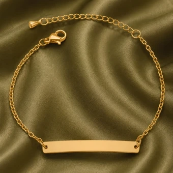 Goud stalen graveerarmband met jasseron band