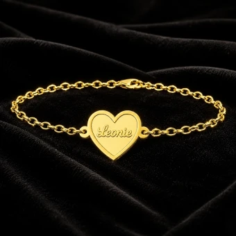 Gouden armband met hartje inclusief gravure