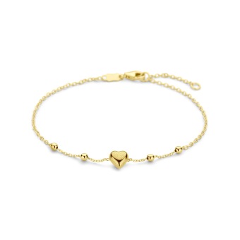 Gouden armband met vingerafdruk in hartje