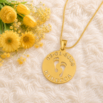 14K Gouden Babyhanger met Naam en Datum Kopen