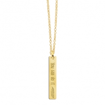 Gouden Bar naamketting met gravure en Veer Names4Ever