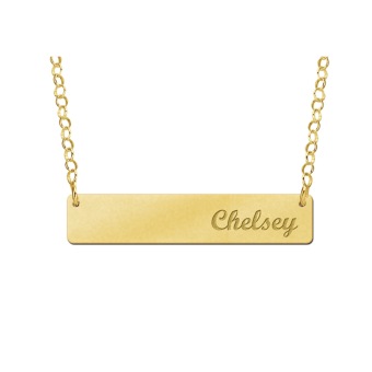 Gouden Bar naamketting large Names4Ever