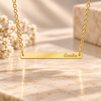 14 karaats gouden naamketting met eigen naam of tekst