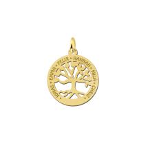 gouden familiehanger stamboom rond klein