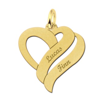 Gouen hanger hart met twee namen graveren