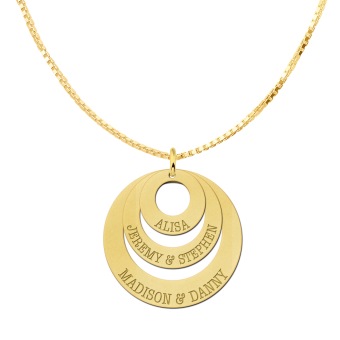 Ketting hanger drie losse rondjes goud detail
