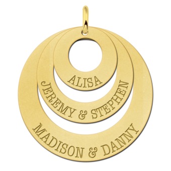 Ketting hanger drie losse rondjes goud