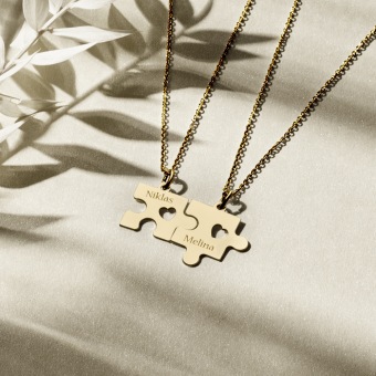 Koppel hanger puzzle met open harten