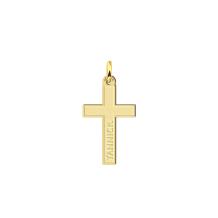Gouden kruis hanger met naam – Eerste Communie Ketting (Graveerbaar)