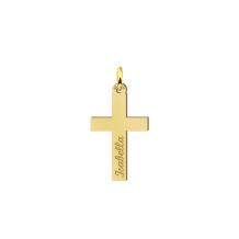 Gouden kruishanger met naam gravure - gepersonaliseerd communie kruis