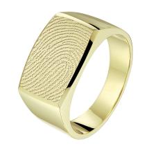 Gouden vingerafdruk zegelring