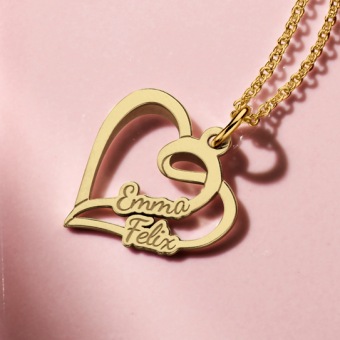 Ketting hanger Goud met twee namen