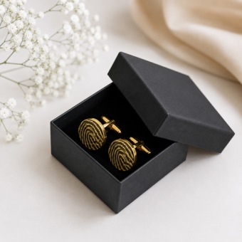 Luxe cadeauverpakking zwart met manchetknopen