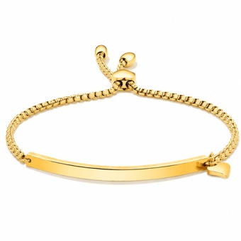 Armband met plaat goudkleurig staal