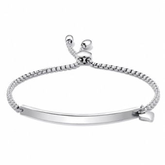 Armband met plaat zilverkleur staal