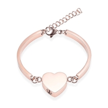 RVS as armband met hart met platte RVS band