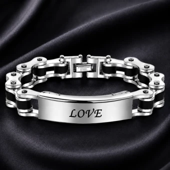 Stoere RVS schakelarmband met graveerplaat en persoonlijke gravure