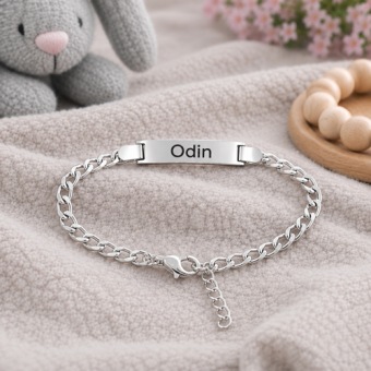 Stalen kinderarmbandje met naamgravure