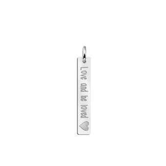 Zilveren Bar naamketting met gravure en hart Names4Ever