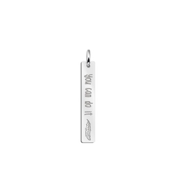 Zilveren Bar naamketting met gravure en Veer Names4Ever