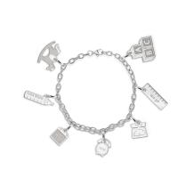 Zilveren geboorte armband met losse bedels