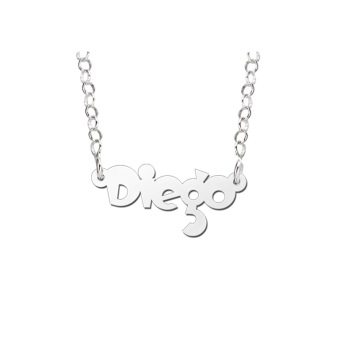 Zilveren naamketting Diego Names4ever