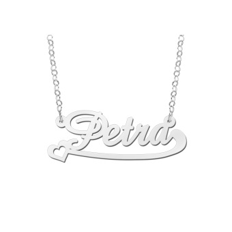 Zilveren naamketting Petra