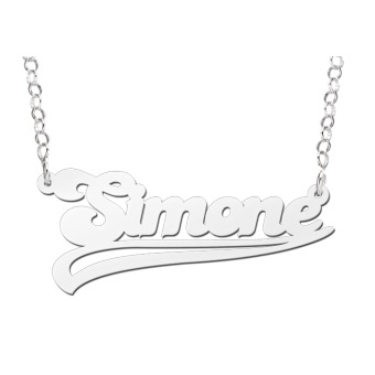Zilveren naamketting Simone