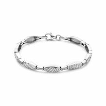 Zilveren schakel armband met vingerafdruk 884