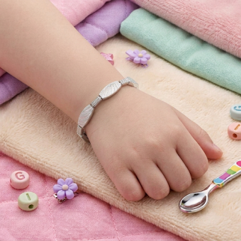 Zilveren schakel armband met vingerafdruk 884