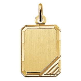 Gouden ketting hanger rechthoek 14x18mm