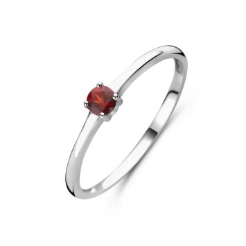 Zilveren geboortesteen ring