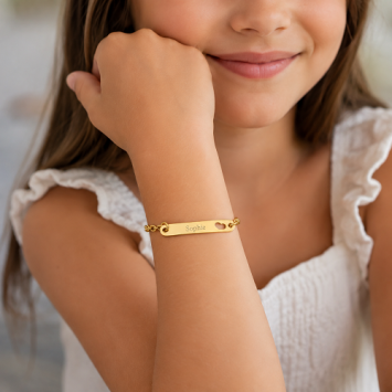9k geel kinderarmband met hartje