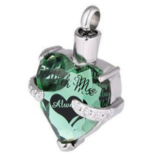 RVS ashanger hart steen mintgroen with me always