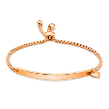 Armband met plaat rosegoud