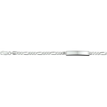 Armband met plaat zilver