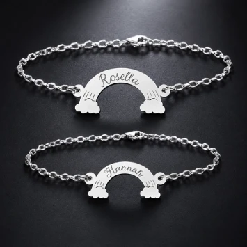 Armbanden set met namen in regenbogen Names4Ever