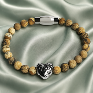 As armband mat natural brown kralen